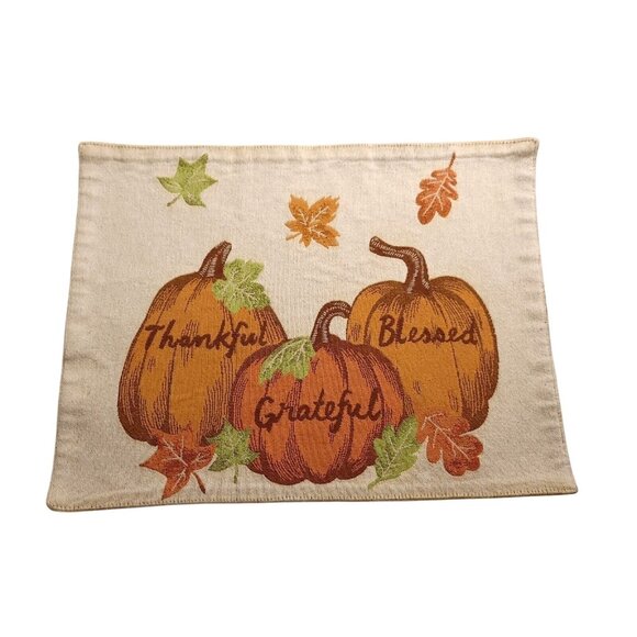 Celebrate Fall Together Autumn Pumpkin Placemats Set Of 4 Thanksgiving Decor - Picture 6 of 7